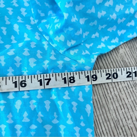 Gallabia Blue and White Long Sleeve Caftan Kaftan Medium - Picture 8 of 11